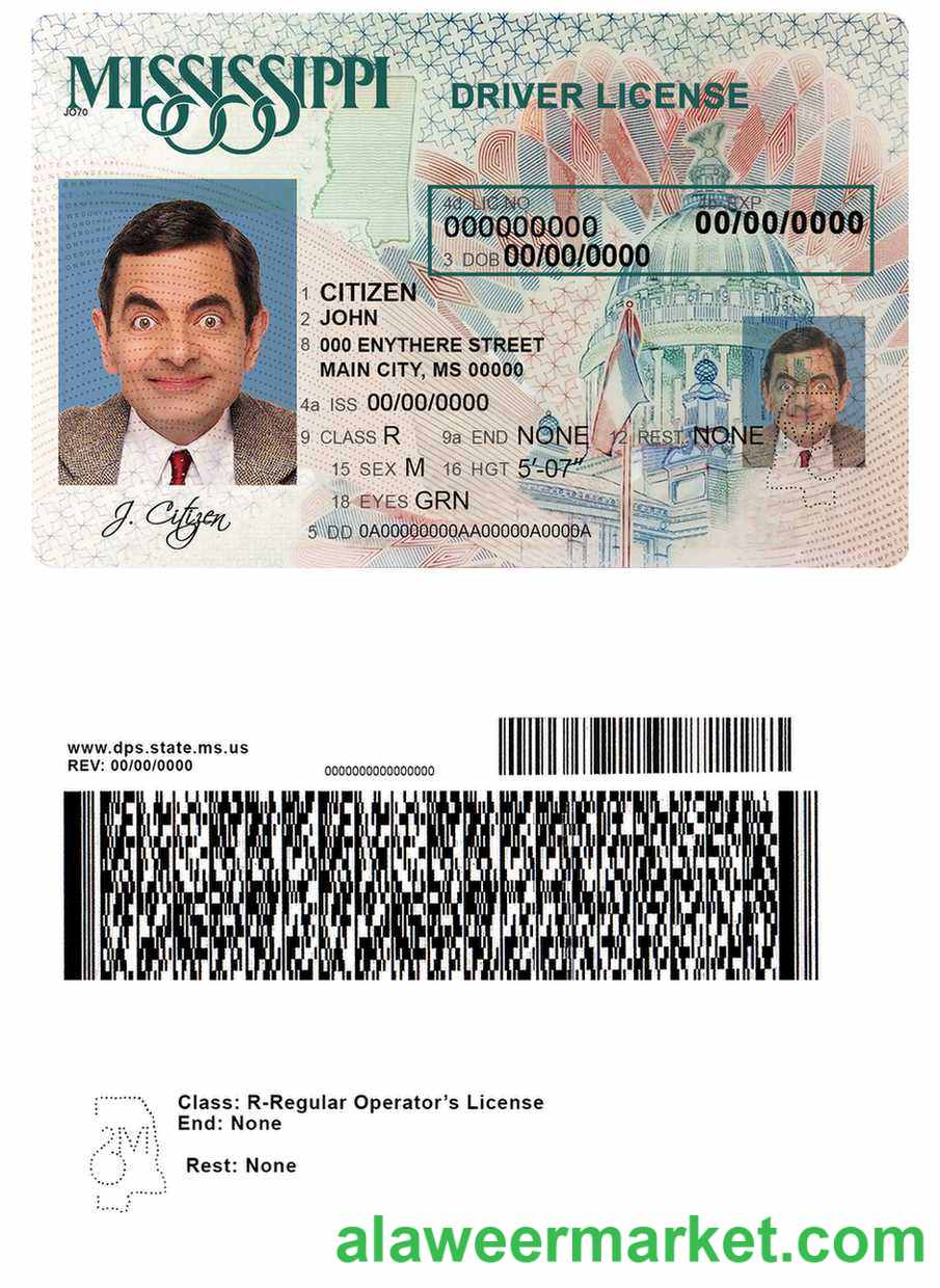 USA Mississippi driving license